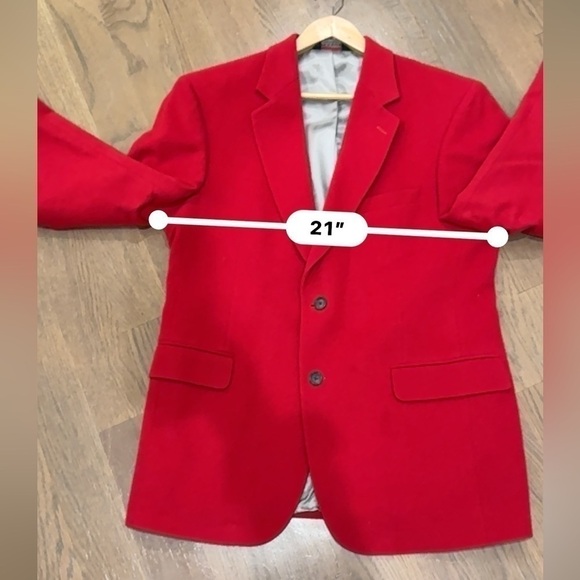Jos. A Bank red jacket holiday party size 41R 100% camel hair vintage - Picture 12 of 13